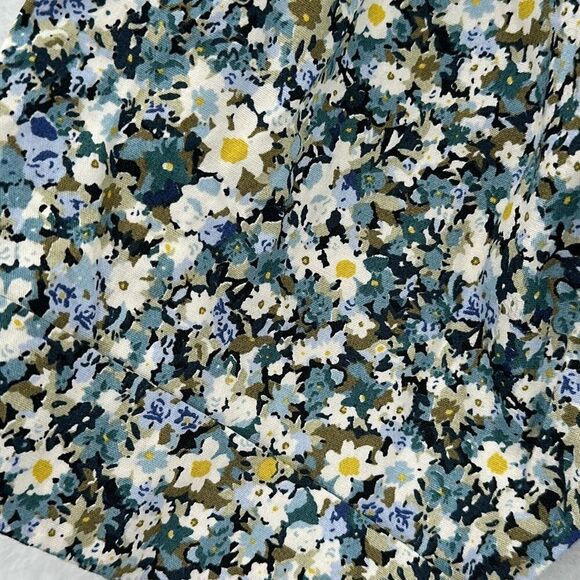 Sezane Green Floral Elise Collared Tie Waist Cotton Romper Size 34 /2 - Picture 8 of 9